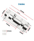 20 Pack 3 Inch Stainless Steel Barrel Bolt Latch Set With 6 Screws For Indoor Doors And Gates Silver Sliding Bolt Lock