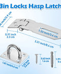 Diagram of 3 Inch Stainless Steel Door Hasp Latch Made From 304 Stainless Steel With Extra Thick Brushed Finish Includes Screws