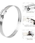 30 Pcs 3 Inch Adjustable Stainless Steel Hose Clamps Worm Gear Clamps 72 To 95mm Range Duct Clamp For Automotive Water Pipe
