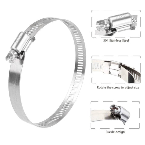 30 Pcs 3 Inch Adjustable Stainless Steel Hose Clamps Worm Gear Clamps 72 To 95mm Range Duct Clamp For Automotive Water Pipe
