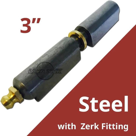 3 Inch Steel Weld On Bullet Hinge With Zerk Grease Fitting And Brass Bushing, Heavy Duty for BBQ Smokers and Gates