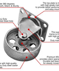 3 Inch Heavy Duty All Steel Swivel Plate Caster Wheel with Brake Lock, featuring premium steel axle and top plate, for Furniture & Cabinets
