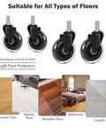 Three Inch Stem Casters Set Of Four With M10 By Twenty Millimeter Metric Threaded Stem Heavy Duty Wheels For Furniture