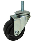 Close-up of a 3 Inch Heavy Duty Workbench Caster, Fits on Husky Workbenches, featuring metal bracket and black wheel