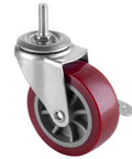 3 Inch Swivel Caster Wheels Set Of 4 With Locking Brakes Heavy Duty Casters Total Capacity 330 Lbs M8 Threaded Stem PU Wheels 360 Degree Swivel