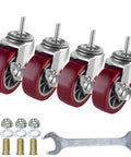 3 Inch Swivel Caster Wheels Set Of 4 With Locking Brakes Heavy Duty Casters Total Capacity 330 Lbs M8 Threaded Stem PU Wheels