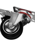12 Pack 3 Inch Swivel Caster Wheels with dual locking brakes featuring non skid no mark rubber wheels in silver and black for carts and workbenches