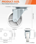 Dimension details of 3-Inch Swivel Caster Wheels Set Of Four Polyurethane Plate Casters for furniture and carts