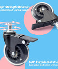 2 Pack 3 Inch Swivel Caster Wheel With Brake Replacement For Traeger Pellet Grills Timberline 850 1300 Ironwood 650 885 Texas Elite 34 Pro 780 Rubber Heavy Duty HDW302 Replacement Wheel Set For Outdoor Grill Cart