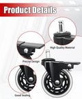 Close-up of Traeger 3 Inch Swivel Caster Wheels With Brakes Set Of 2 For Pellet Grills showing design and material details.