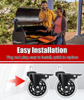 Traeger 3 Inch Swivel Caster Wheels With Brakes Set Of 2 For Pellet Grills Fits Timberline 850 1300 Ironwood 650 885 XL Pro