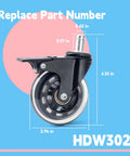 Close-up of 2 Pack 3 Inch Swivel Caster Wheel With Brake Replacement For Traeger Pellet Grills Timberline 850 1300 Ironwood 650 885
