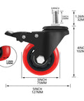 Three Inch Stem Caster Wheels Swivel With Double Locking Design, Heavy Duty Set Of Four for Furniture Cabinets Cars