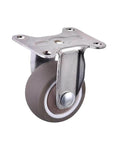 1" inch Caster Wheel 62 Lbs Load TPE Elastic Rubber Fixed - Top Plate Mount with steel top plate and rubber tire