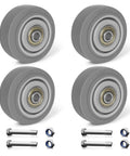 3 Inch Thermoplastic Rubber Caster Wheels Set Of 4 Silent Heavy Duty Casters With 1200 Lb Capacity Non Marking Gray Tread