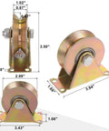 8 Pack 3 Inch V Groove Wheel Sliding Gate Casters With Bracket For Inverted V Track Heavy Duty 1102 Lbs Capacity Per Wheel dimensions