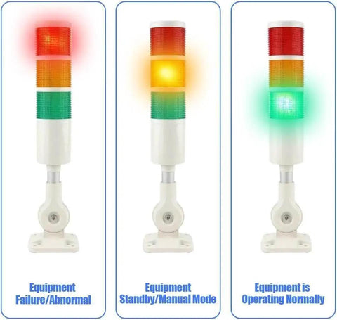 Industrial 3 Layer LED Signal Tower With Rotatable Base And Buzzer Alarm Msiud, 12 To 24V DC, 3 color stack light beacon modes