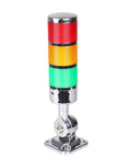 Front view of 12-24V LED Stack Tower Light Kit with 3 Layer Column Signal Beacon Andon Indicator Lamp Buzzer, Industrial Warning Lights