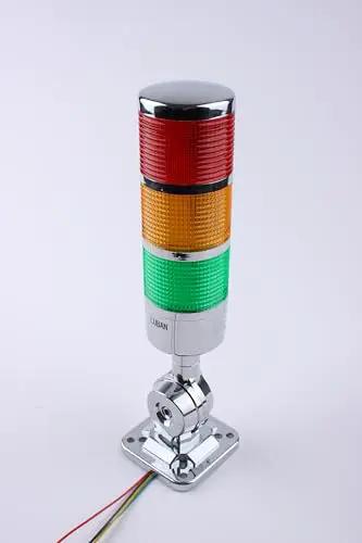 Front view of 12-24V LED Stack Tower Light Kit With 3 Layer Column Signal Beacon Andon Indicator Lamp Buzzer, industrial warning light.