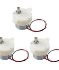 Three-pack of gear motor 10 mm shaft size, 5rpm for rotary equipment and power transmission, strong housing, smooth mesh.