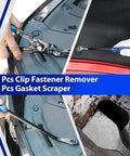 17 Piece Hook And Pick Set For Auto Trim Removal Kit Keze Pro Grade Telescoping Magnetic Pickup Tool And Gasket Scraper Clip Pliers Remover Car Door Panel Fastener Removal Automotive Repair Tools in use