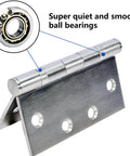 Close-up of 3-Pack Heavy Duty Commercial Door Hinge with Silent Steel Plain Bearing, 4.5 inch X 4.5 inch, 3 mm Stainless Steel