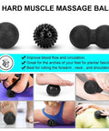 Foam Roller Set For Full Body Recovery And Mobility High Density 3 hard muscle massage balls, spiky, peanut, plantar fasciitis ball