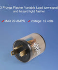 12V 3 Pin LED Flasher Relay For Cars, Heavy Duty Round Turn Signal Blinker, Universal 3 Prong Hazard Light Flasher
