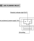 Diagram of 12V 3 Pin LED Flasher Relay For Turn Signals To Fix Hyper Flash Problems Easy Install Replacement With Extension Line Included