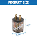 12V 3 Pin LED Flasher Relay For Cars, Heavy Duty Round Turn Signal Blinker, Universal 3 Prong, product size dimensions shown