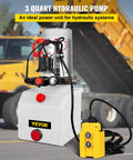Beefy 12V Hydraulic Pump Power Unit With 3 Quart Reservoir For Dump Trailers And Car Lifting, Double Acting Up And Down