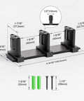 Sliding Closet Door Floor Guide, Sliding Door Guides Floor Mount for Double Bypass Door, Update Adjustable 3-Roller Design with dimensions