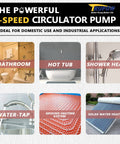 1 Inch Flange Connection Hot Water Circulation Pump For Home Water Heater System with Three Speed 115V for various applications