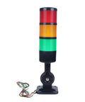 Industrial Led Signal Tower Light 3 Tier Stack With Rotatable Base Buzzer 90dB Alarm Steady Or Flashing Modes 110 to 220V AC Power