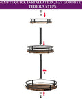 Exploded view of Heavy Duty 3 Tier Lazy Susan Organizer showing adjustable height components and thickened wooden boards for easy assembly.