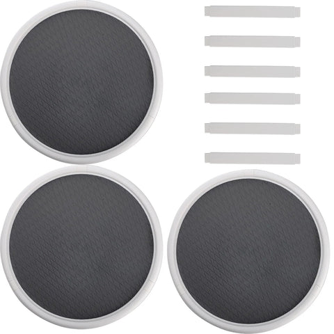 Components of 3 Tier Lazy Susan Turntable 12 Inch Round Rotating Kitchen Spice Organizer with grey non-skid surface visible