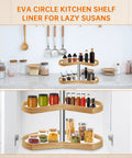 2 Pack 26 Inch Lazy Susan Shelf Liner With Upgraded Composite Materials Circle Liner For Kitchen Cabinets Non Adhesive Mats