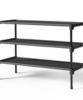 Effortlessly organize shoes with a 3-tier non-woven rack that fits closets, entryways, garages and hallways, stackable, dust-free shelves