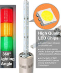 Industrial Signal Tower Light Set For Factory Floors With RGB LED Indicators 110V 3 Tiers LED Andon Light Without Sound