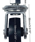 Floor Jack Casters For 3 Ton Jacks, Cast Iron Caster Wheels, Heavy Duty Replacement Parts, Universal Fit, 12mm Stem, Side View