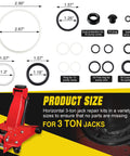 Complete 3 Ton Floor Jack Repair Kit With Low Side Pump Piston Plungers And 17 Piece Hydraulic Seal Set For Dual Pump Jacks