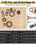 Complete 3 Ton Floor Jack Repair Kit With Low Side Pump Piston Plungers And 17 Piece Hydraulic Seal Set For Dual Pump Jacks