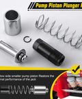 Complete 3 Ton Floor Jack Repair Kit With Low Side Pump Piston Plungers And 17 Piece Hydraulic Seal Set For Dual Pump Jacks Compatible With Pittsburgh Torin Big Red ARCAN And Other Brands Fix Oil Leaks And Beef Up Lift Performance components and springs displayed.
