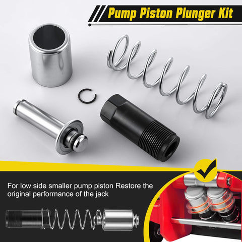 Complete 3 Ton Floor Jack Repair Kit With Low Side Pump Piston Plungers And 17 Piece Hydraulic Seal Set For Dual Pump Jacks Compatible With Pittsburgh Torin Big Red ARCAN And Other Brands Fix Oil Leaks And Beef Up Lift Performance components and springs displayed.