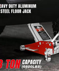 Low Profile 3 Ton Racing Floor Jack With Dual Pistons Quick Lift Pump For SUVs And Trucks Aluminum And Steel Construction