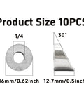 Dimensions of 10 Pcs 30 Degree Beveled Washers For Cable Railing 316 Stainless Marine Posts with measurements and angles
