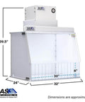 30 Inch Wide Portable Laminar Flow Hood Lab Grade For Medical And Laboratory Use With Positive Pressure ISO Class 5 Cleanroom Standards Supplying Filtered Air To The Workspace