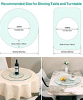 30 Inch Heavy Duty Lazy Susan Turntable with Extra Thick 1/3 Inch Tempered Glass on dining tables