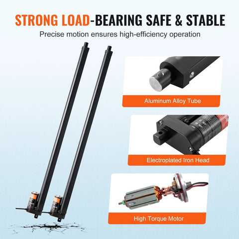 Two Pack 30 Inch Linear Actuator Kit With Wireless Remote, aluminum alloy tube, electroplated iron head, high torque motor