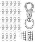 30 Pack Trigger Snap Hooks With Swivel Lobster Clasps Heavy Duty Zinc Alloy Lanyard Clips displayed on grid background